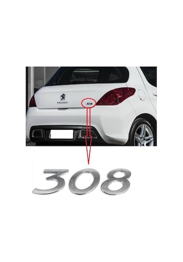 Bagaj Kapak Yazısı ( 308 ) Peugeot 308 2008-2013 8665Vg