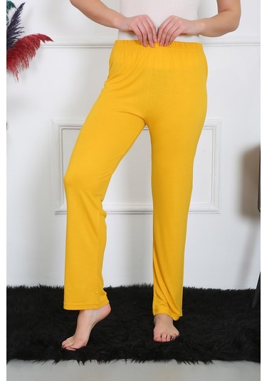 Akbeniz Kadın Pamuk Penye Tek Alt Pijama Sarı 27513-sarı Sarı