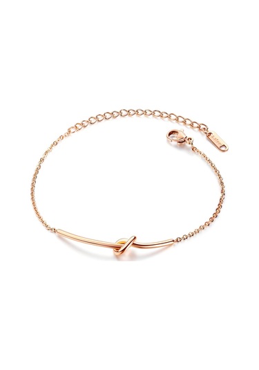 Rose Gold Opk Moda Titanyum Çelik Bileklik Kadın Bileklik