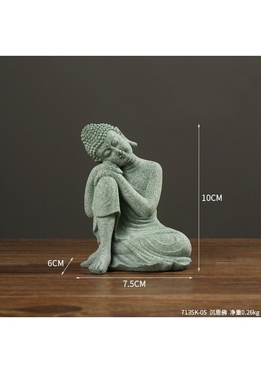 Xianwen Reedark "zen Buda Heykeli - Yeşil Kumtaşı Meditasyon