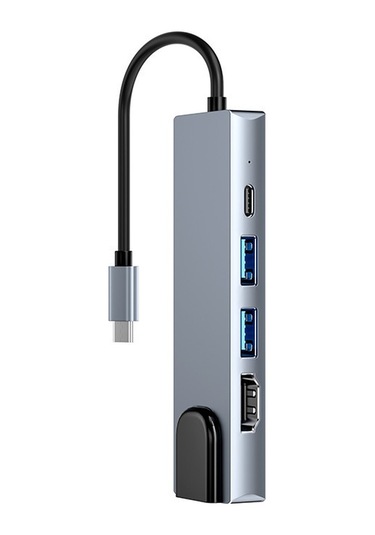 Skycity Usb Type-c Hub 5'li Pd Hızlı Şarj, 4k Ekran, Ethernet Bağlantılı