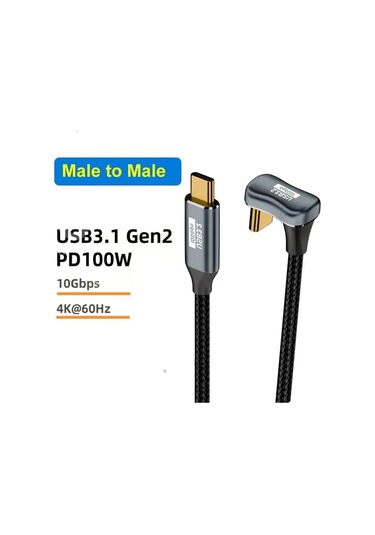 Snapbuyu-şekil Usb3.1 10gbps Tip C-thunderbolt 3 Kablo Pd100w 5a Usb-c iPhone Uyumlu, Uyumlu, 15/macbook/samsung/xiaomiblack1.5m