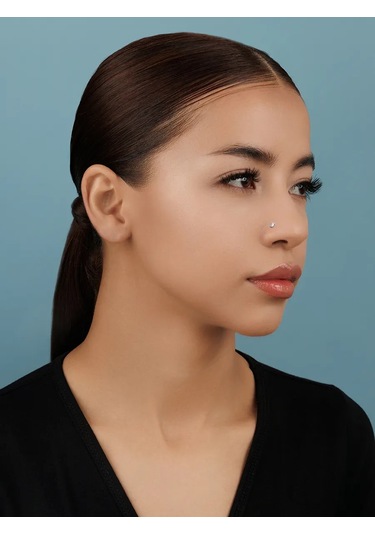 Veronika 925 Ayar Gümüş Detaylandırılmış Nostril Burun Kanat Piercing 320239258 Gri