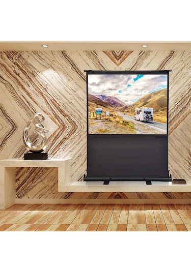 Peak 142x107cm Taşınabilir Portatif Pull Up Floor Projeksiyon Per