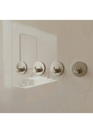 Zift Unique 4 Adet Paslanmaz Çelik Krom Banyo/Bornoz/Havlu Askısı Krom