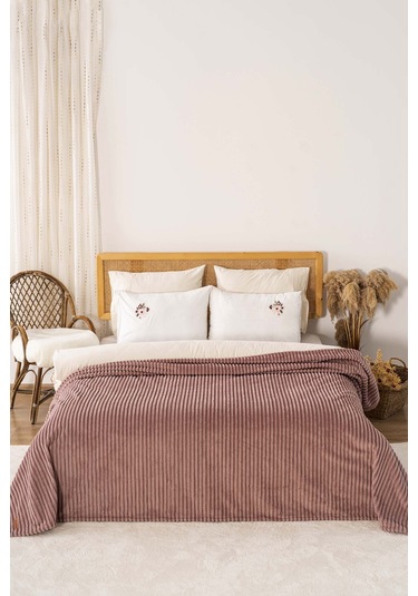 Rose Gloria Wellsoft Çift Kişilik Battaniye Gül Kurusu