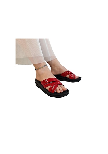 Pierre Cardin 7485 Kırmızı Rugan Bayan Terlik Kırmızı