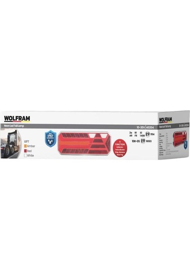 Wolfram 12v-24v Stop Lambası Neon Ledli-kayar Sinyalli 6 Fonksiyonlu 400 145 45 Mm E9 Sol