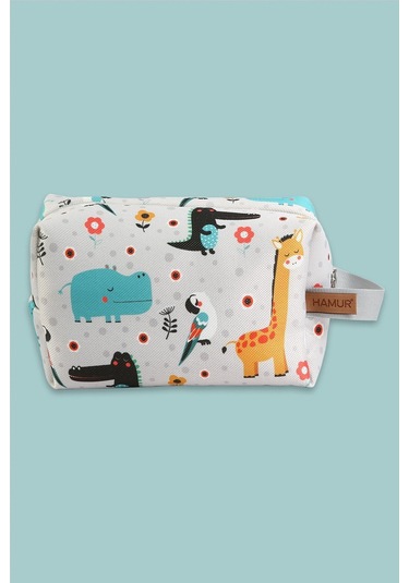 Kirli Temiz Islak Organizer Çantası Animal Bebek Çocuk Kıyafet Çamaşır Anne Makyaj Alezli Çanta