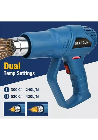 Tograt TGR-202 Profesyonel 2000 W Sıcak Hava Tabancası  2 Kademeli Isı Ayarlı Yx9