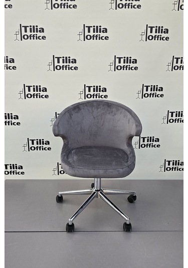 Coket Çalışma Koltuğu Krom Konik Ayak Koyu Gri