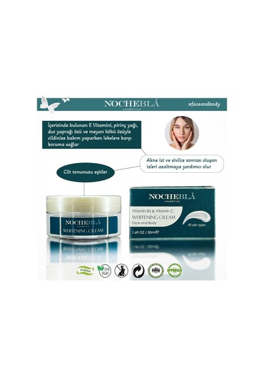 Nochebla Vegan Beyazlatıcı Yüz ve Vücut Kremi 50 ML