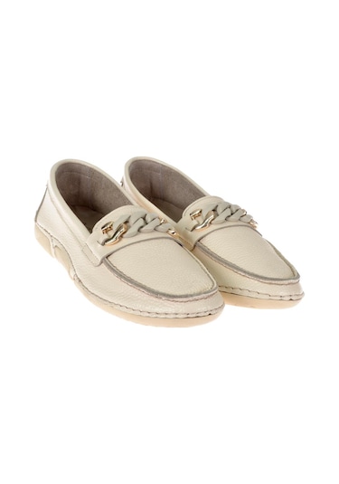 Beety Hakiki Deri Comfort Kadın Babet Bee 173 Bej Bej