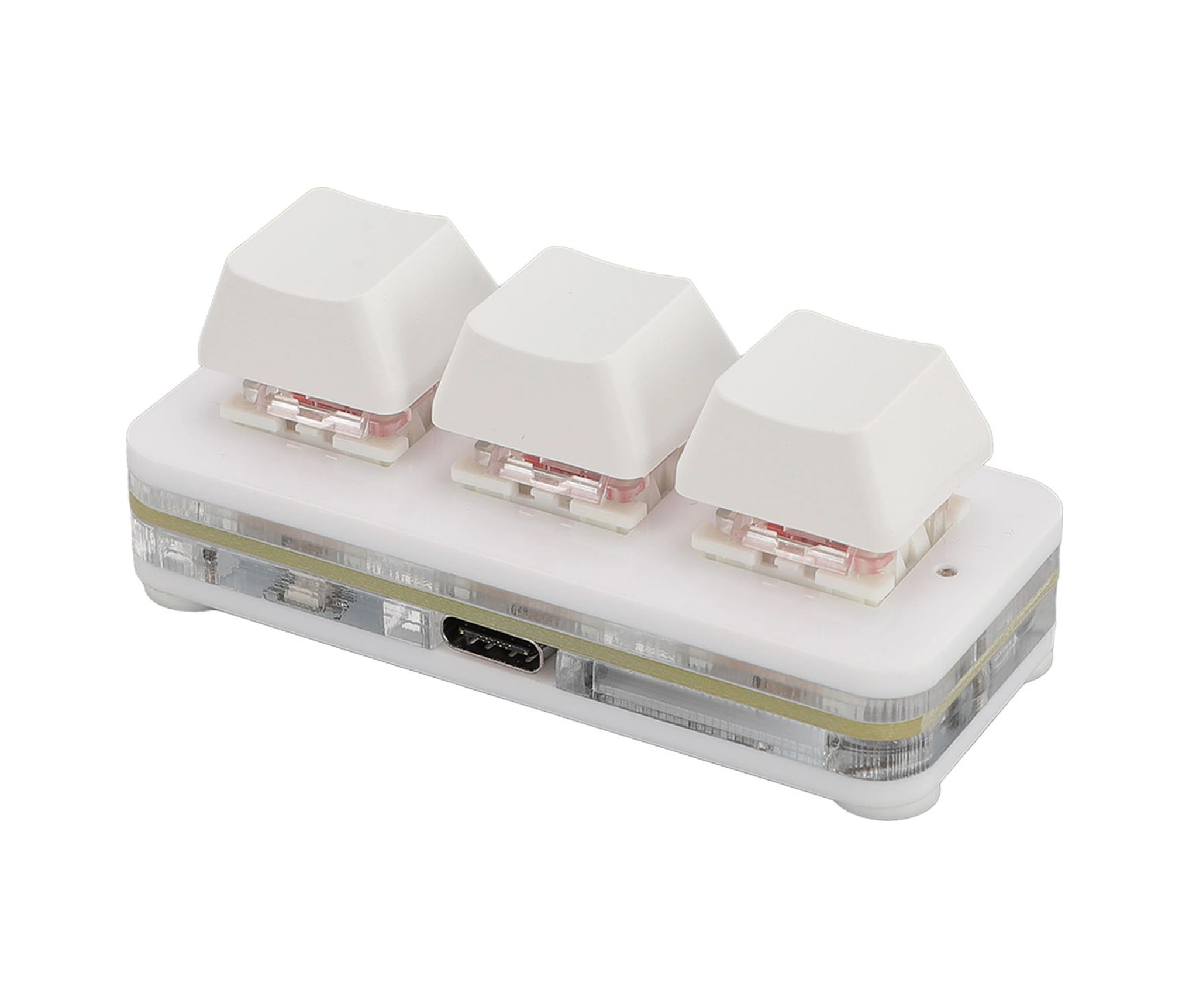 Vkemall 3 Tuşlu Programlanabilir Mekanik Kırmızı Switch Klavye - Usb Kablolu Rgb Işıklı, Osu Oyun Ve Ofis İçin, Mac/windows Uyumlu, Sıcak Değiştirilebilir, Taşınabilir Beyaz