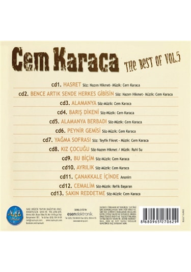 Cem Karaca - The Best Of Cem Karaca 5 Cd