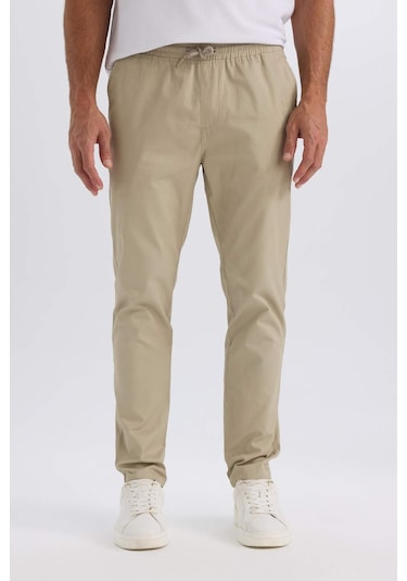 DeFacto %100 Pamuk Yazlık Jogger Chino Pantolon Beli Bağcıklı Cepli Düz Paça Z9933AZ25SPKH488