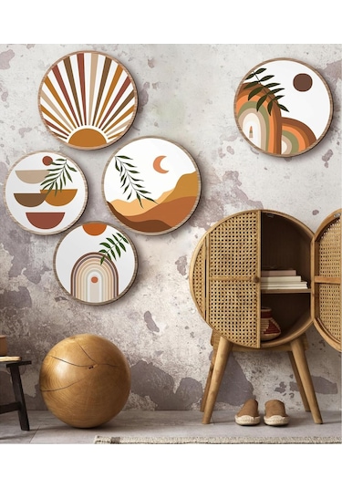 Notpa Dekorize Mdf 5 Parça Çerçeve Görünümlü Tablo Set 5001 50 X 70 Renkli