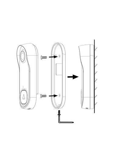 Kablosuz Görüntülü Kapı Zili İki Yönlü Ses 1080p Video Siyah
