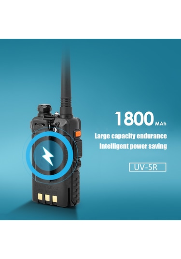 Samdoo Baofeng Uv-5r 5w İki Frekanslı 128 Kanal Walkie Talkie, Led Ekranlı, El Fenerli, Fm Radyolu, 2800mah Pil Siyah, Avrupa Standartı