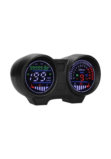 Pazly Led Motosiklet Hız Göstergesi Ve Kilometre Sayacı 13000rpm Model Lmk00057 Siyah