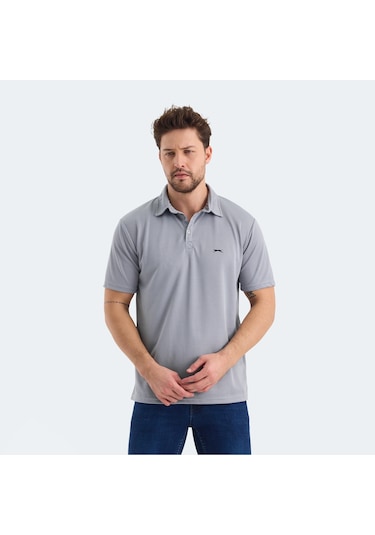 Slazenger SLOAN Erkek Polo Yaka Gri Tişört