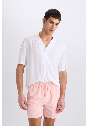 Defacto File Astarlı Kısa Boy Hızlı Kuruyan Deniz Şortu E0944ax25hspn155 Pembe