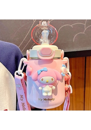 Elmpaly Sanrio Kuromi Termos Bardak 700ml, 316 Paslanmaz A5, Cinamoroll Design/ Çok Renkli