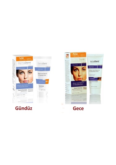 Dermaderm Bitkisel Leke Giderici & Cilt Beyazlatıcı Gündüz Kremi 100 G + Gece Kremi 100 G