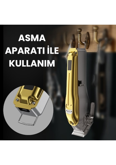 Enchen Boost 3 Gold Ayarlanabilir Başlıklı Dijital Göstergeli Şarjlı Profesyonel Saç Kesim Makinesi