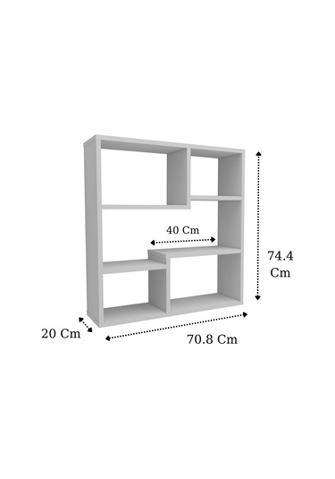 5 Raflı Duvar Rafı, Mutfak Rafı, Oturma Odası Rafı Beyaz