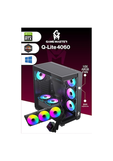 Game Master Qlite-4060 R5-5600 32 GB 1 TB M.2 SSD 8 GB RTX4060 Free Dos Masaüstü Oyuncu Bilgisayarı