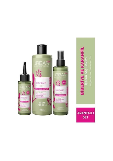 Urban Care Rosemary & Clove Biberiye ve Karanfil Saç Bakım Seti 3'lü