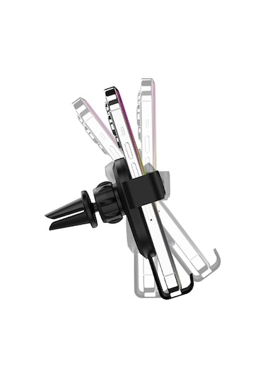 Recci Rho-c26 Araç İçi Telefon Tutucu 360 Dönebilen Havalandırma Tasarımlı Siyah