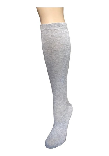 Desıgn Pamuklu Çocuk Dizaltı Okul Çorabı-gri Gri
