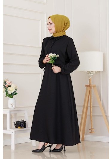 Yanları Bağlamalı Elbiseli Takım-siyah-5020 Siyah