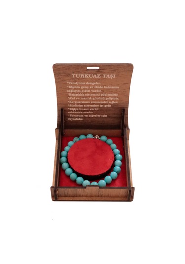 Turkuaz Doğal Taş 8 Mm Bileklik - Şıklık Ve Enerji Dolu Aksesuar Turkuaz