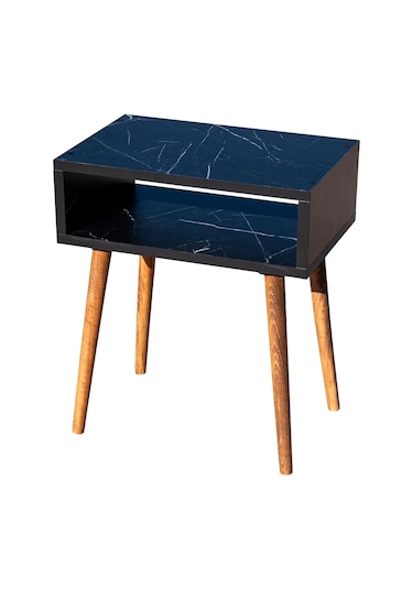 Siyah Mermer Desenli Yan Sehpa,başucu Sehpa,komidin