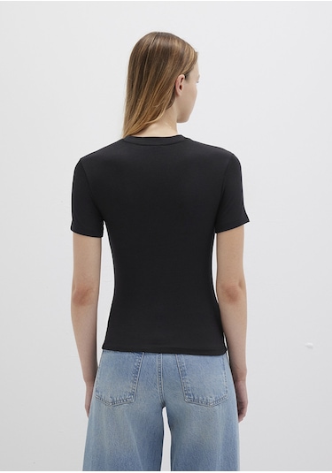 Mavi - Lux Touch Siyah Modal Tişört 1600963-900 Siyah