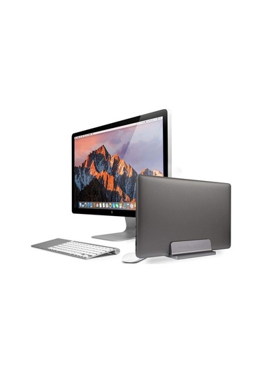 Ebitda Alüminyum Dikey Dizüstü Bilgisayar Sehpası - Ayarlanabilir Masaüstü Tutucu, Gümüş, Macbook, Dell, Lenovo Uyumlu