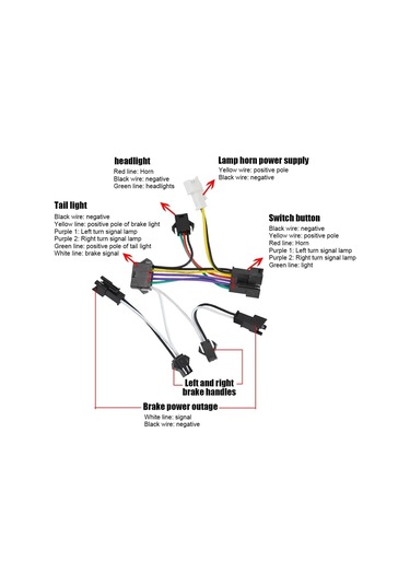Far Ve Kuyruk Işığı Seti 24-48v Ebike Sinyalleri Ön Ve Arka Işık Elektrikli Bisiklet Işık Korna Kitleri Binicilik İçin Anahtar Diğer