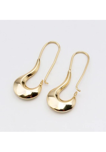 Caş Dekorasyon Altın Renkli Çelik Küpe/ Çift Altın