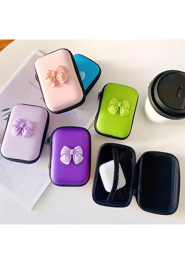 Awesomestore 1 Adet Yaratıcı Kelebek Şeklinde Mor Usb Sd Kart Taşıma Çantası