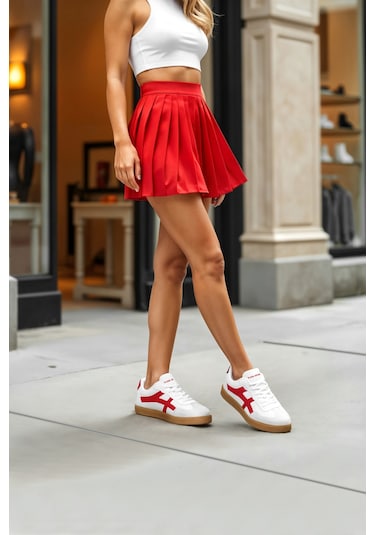 Dark Seer Ds Ruby Sneaker Günlük Spor Ayakkabı 2025 Kadın Beyaz-kırmızı