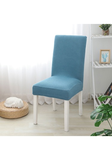 Vkemall Elastik Polar Yemek Odası Sandalye Kılıfı, Kalın, Tüm Mevsimler, Ev/otel/restoran/uygunluk İçin, Toz Koruyucu,西湖蓝 Açık Mavi