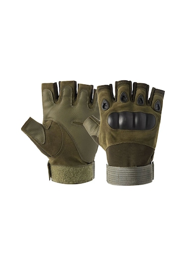 Reedark taktik Eldivenler - Motor, Bisiklet, Avcılık Ve Outdoor İçin Parmaksız Siyah