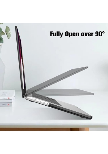 Apple Uyumlu MacBook Pro 16" M1 - M2 Hard Shell Sert Kapak Kılıf - Siyah