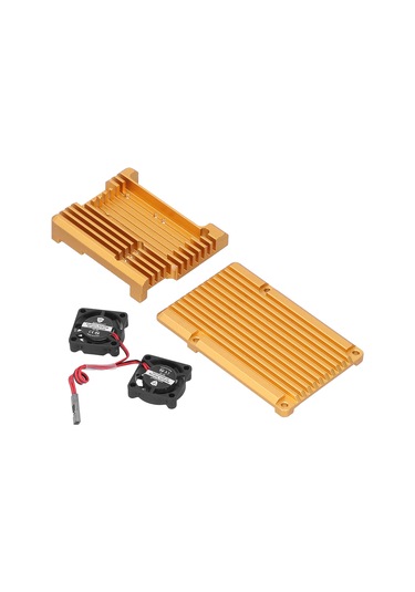 Gajeena Raspberry Pi 3 Model B/b+ İçin Alüminyum Kasa, Çift Fanlı Soğutma, Wifi Sinyal Engelleme Yok, Kolay Kurulum