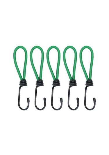 Pazly 5'li Set Kamp İpi - Çadır Sabitleme, Bagaj Bağlama İçin Esnek Dayanıklı Yeşil-siyah 150mm Çok Renkli