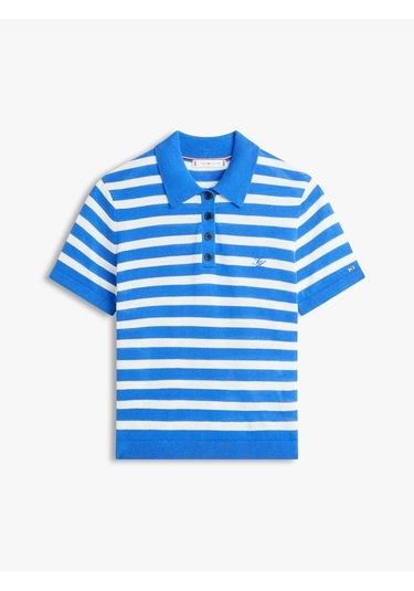 Tommy Hilfiger Lıght Layerıng S/s Polo Sweater Kadın Mavi Polo - Ww0ww48503