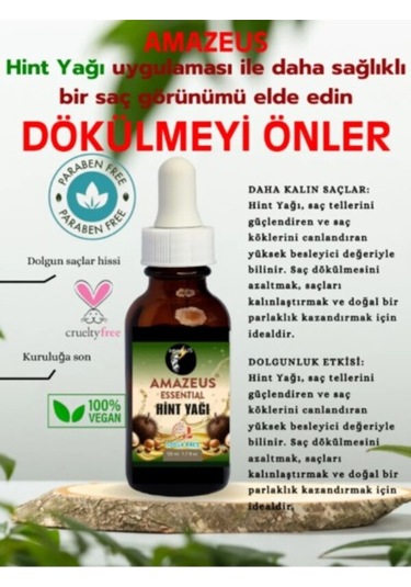 Amazeus Hint Yağı 2'li %100 Saf Ve Doğal-soğuk Pres Besleyici Etki 2x50 Ml / 3.4 Fl Oz